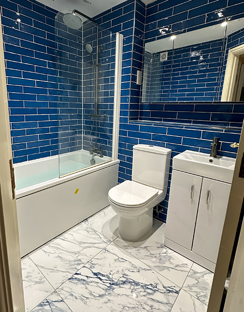 Navy Bathroom tiling 1 Insurance Jobs Tiling in Northampton